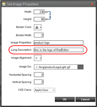 Set Image Properties dialog - click to enlarge